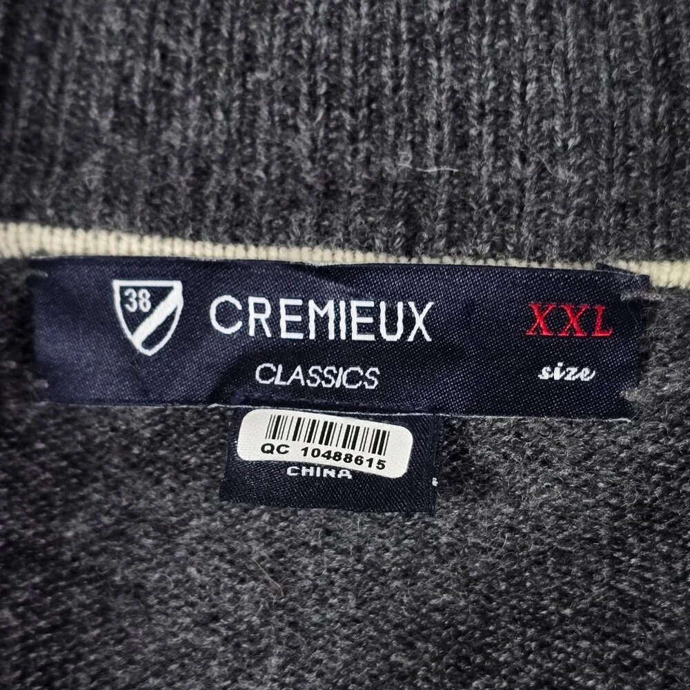 Cremieux Mens Gray Lambswool Nordic Fair Isle Full Zip Cardigan Sweater XXL